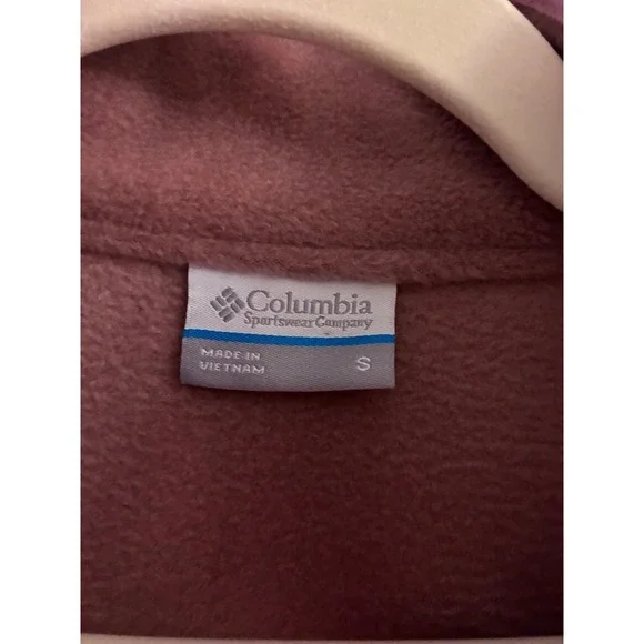 Columbia women's fleece Pink and light brown half snap pullover size Small NWT - Picture 6 of 9